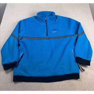 Vintage Far West Canada Mens XL Blue Fleece Quarter Zip Walker Racing School
